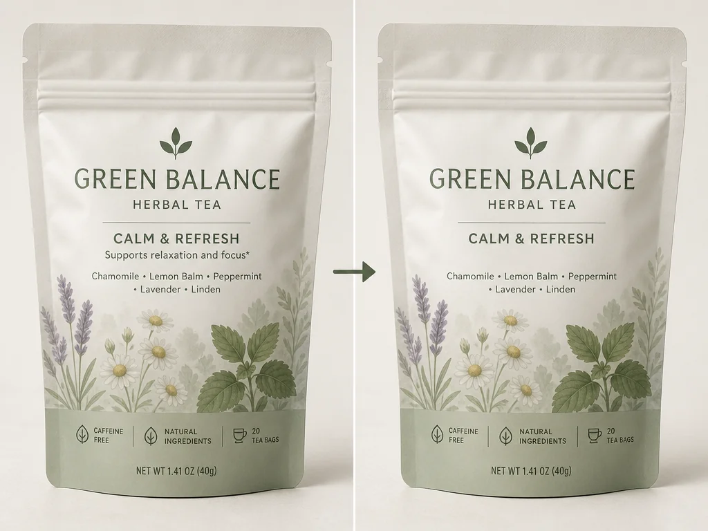 Product label shown with unwanted wording removed and the surrounding background revealed.